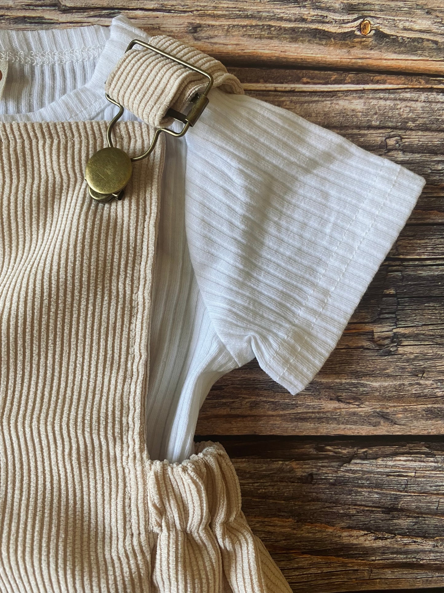 Corduroy Overalls Romper Set