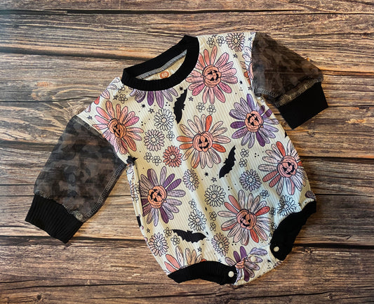 Pumpkin Daisy Tulle Romper