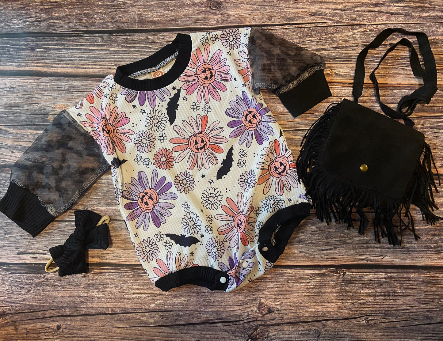 Pumpkin Daisy Tulle Romper