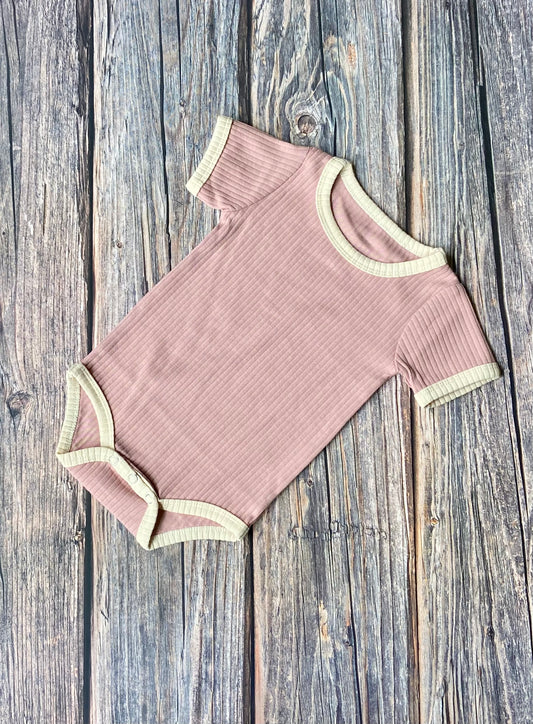 Ribbed Pink Onesie